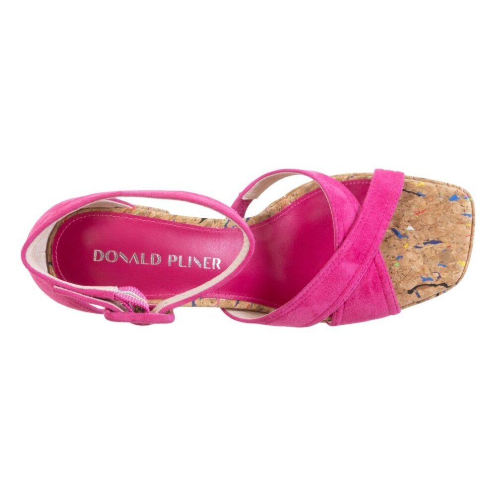 NEW Donald Pliner Trista Suede Sandals in Magenta Pink - Picture 6 of 6